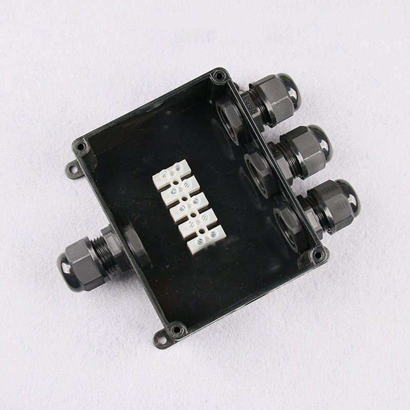 IP68 Black White Transparent Waterproof Plastic Outdoor Cable Wire Connector Gland Electrical 4-Cable Junction Box with Terminal