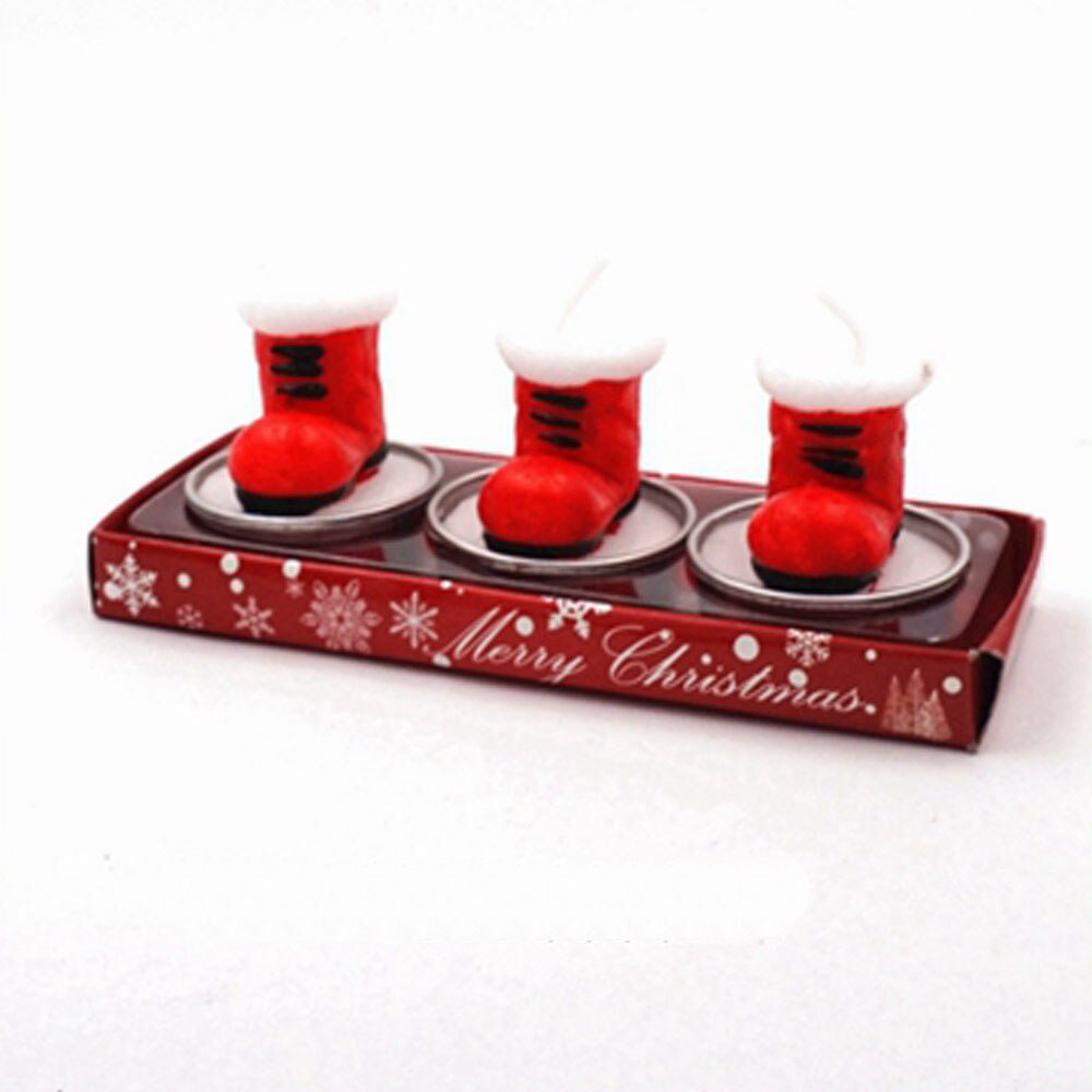 Christmas Candles Santa House Snowman Christmas Tree Paraffin Candles Wedding Party Candles Decor Light: 02