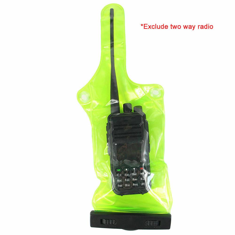 Groene Waterdichte Transparante Radio Tas Set Case Cover Protector Voor Walkie M5TD