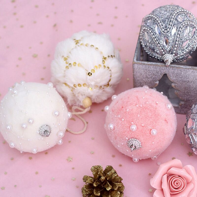 1pc jule plysj perle skum ball juletre ornament hengende kule ball anheng juletre dekorasjoner til hjemmet