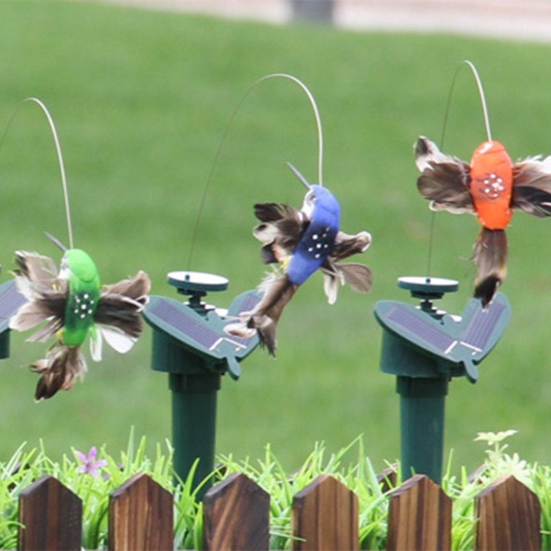 Lustige Solar- Spielzeug Fliegen Flatternde Kolibri Fliegen Angetrieben VöGel Für Garten Dekoration Zufällige Farbe