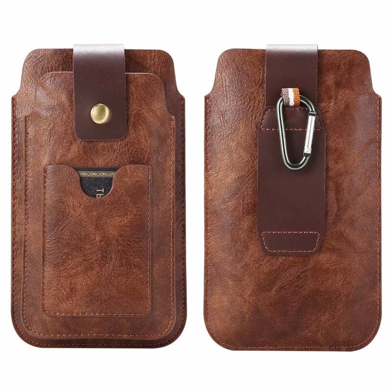 Voor Samsung S20 S21 S10 Note20 Ultra Riemclip Holster Case Voor Mobiele Telefoon Zak Dubbele Laag Riem Tas leather Cover Taille Verpakking: 5.5inch / brwon