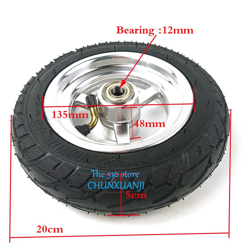 8x2.00-5 tubeless tyre and wheel hub kits for Modified Kugoo S3 electric scooter rear wheels 8x2.0-5 tire Pneumatic wheel