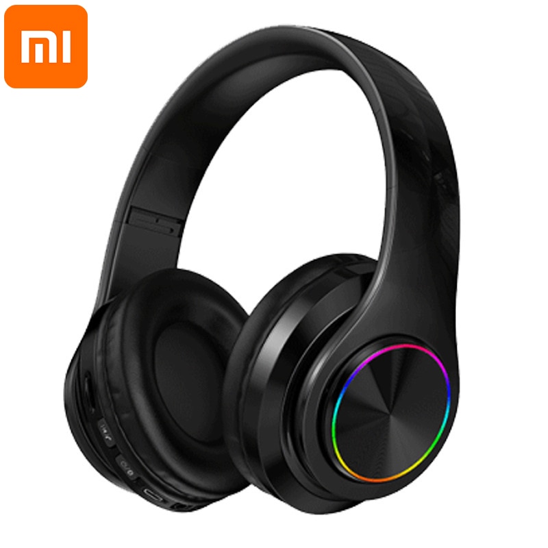 Xiaomi-auriculares inalámbricos con luz LED, cascos Bluetooth 5,0 con micrófono, plegables, HiFi, de