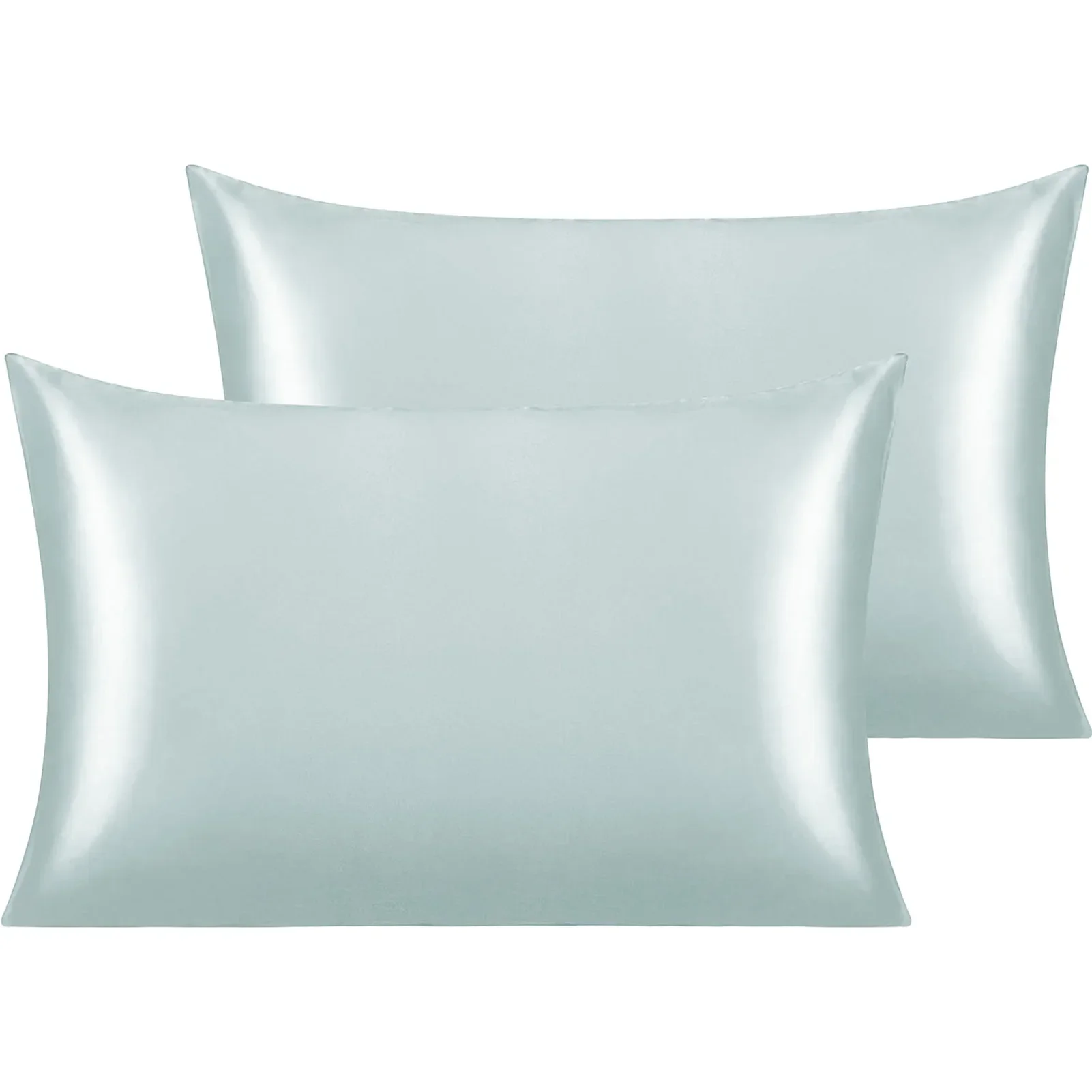 2-pack satijnen kussensloop voor haar en huid Superzacht en verkoelend vergelijkbaar met zijden kussenslopen met envelopsluiting Huishoudtextiel: 400*400mm / Light Grey