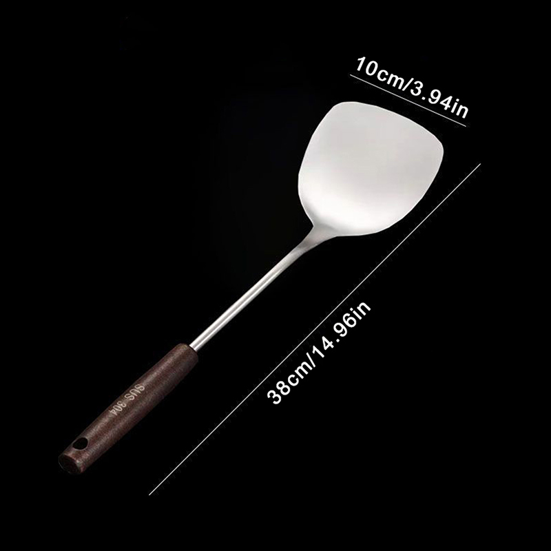 1pc utensílios de cozinha de aço inoxidável wok espátula ferro e concha conjunto de ferramentas espátula para cozinhar acessórios de cozinha essenciais