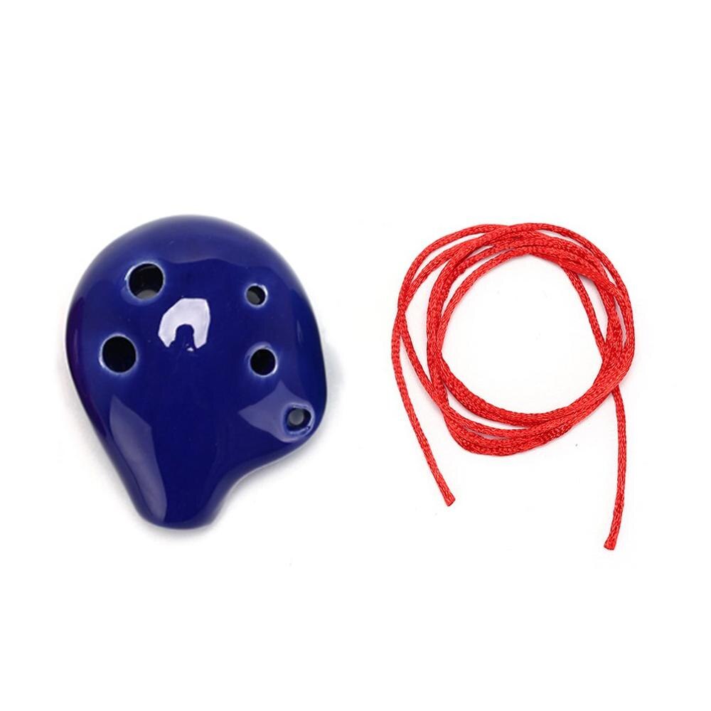 Fløyte ocarina 6 hull sopran c keramisk fløyte ocarina of time mini ocarina fløyte gutt leketøy musikkinstrumenter: Kongeblå