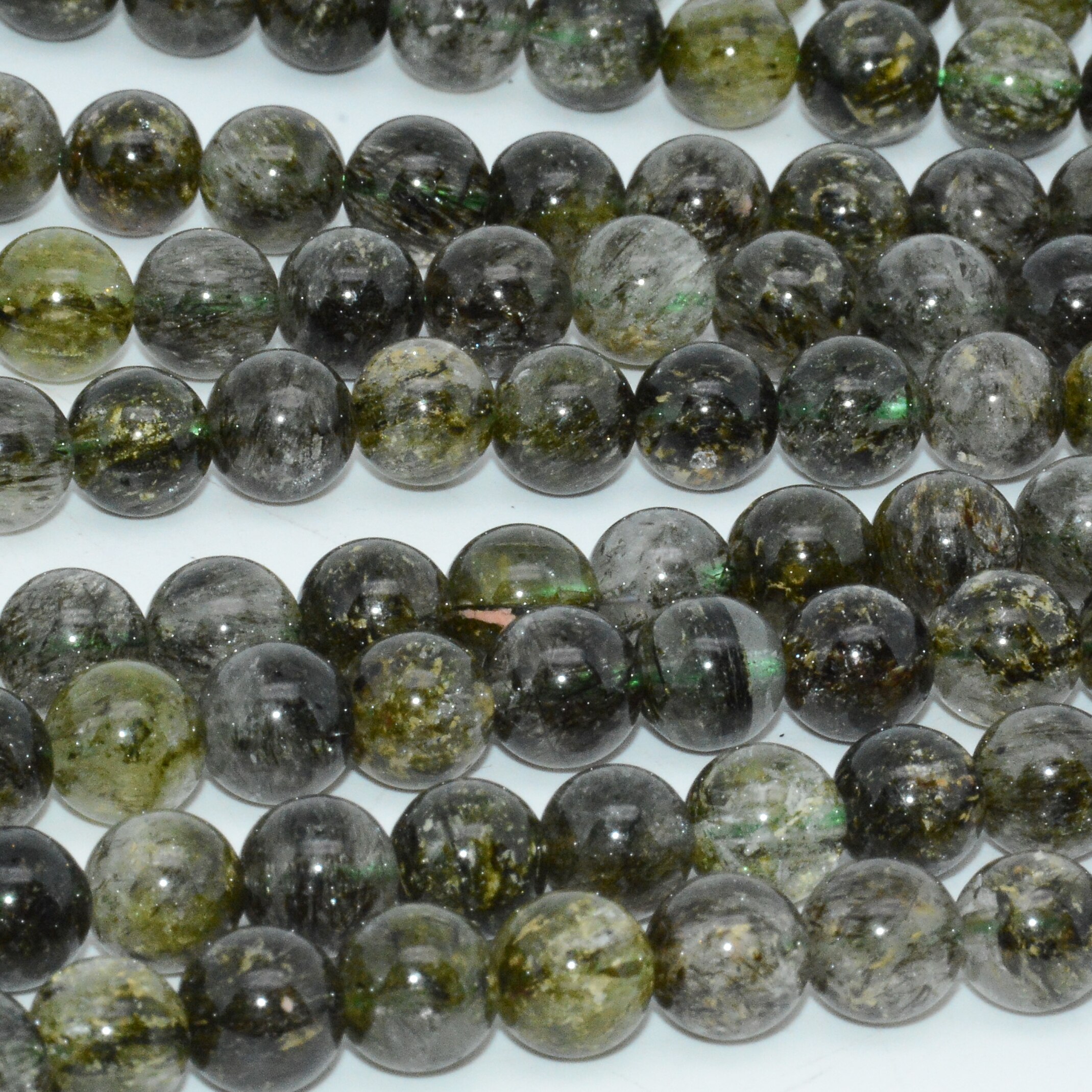 Natuurlijke Groene Rutilated Toermalijn Quartz Losse Ronde Kralen 6Mm, 8Mm, 10Mm