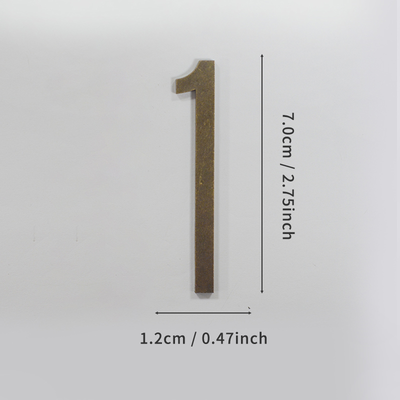 Bronzen deurnummer met magneten 7 cm metalen huisnummer appartement deurnummer voor buiten hotel thuis brievenbuslabel