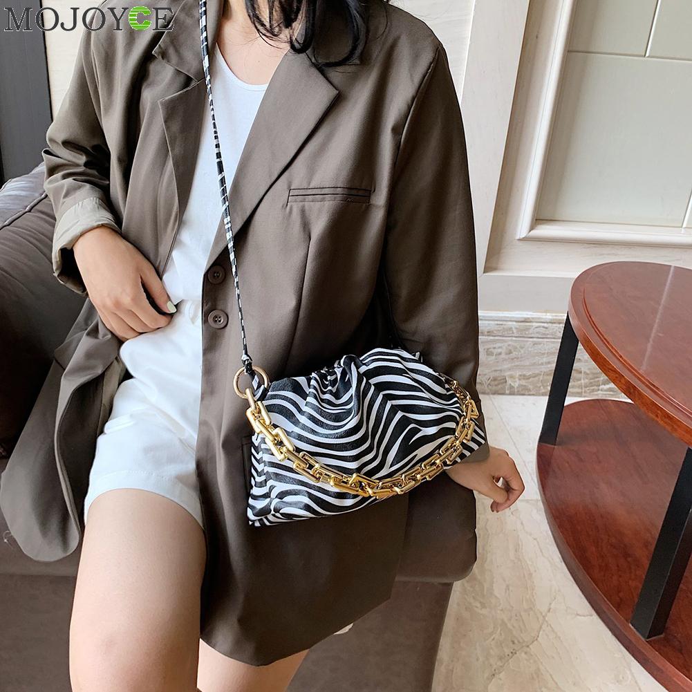 PU Leder Handtasche Frauen Wolke Kette Schulter Taschen Zebra Kuh Tier Muster Abend Party Geldbörse Frauen Achsel Handtasche Kupplungen