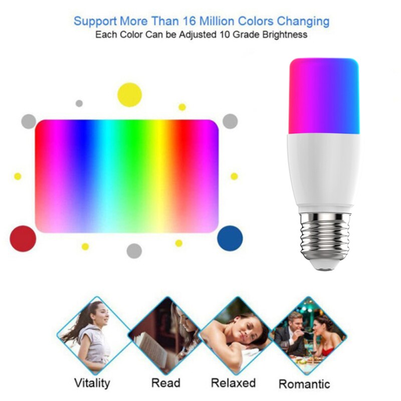 Wifi Smart Lamp Mobiel Wireless Wifi App Voice Control Led Lamp Rgb Energiebesparing Dimmen Multicolor Licht lampen