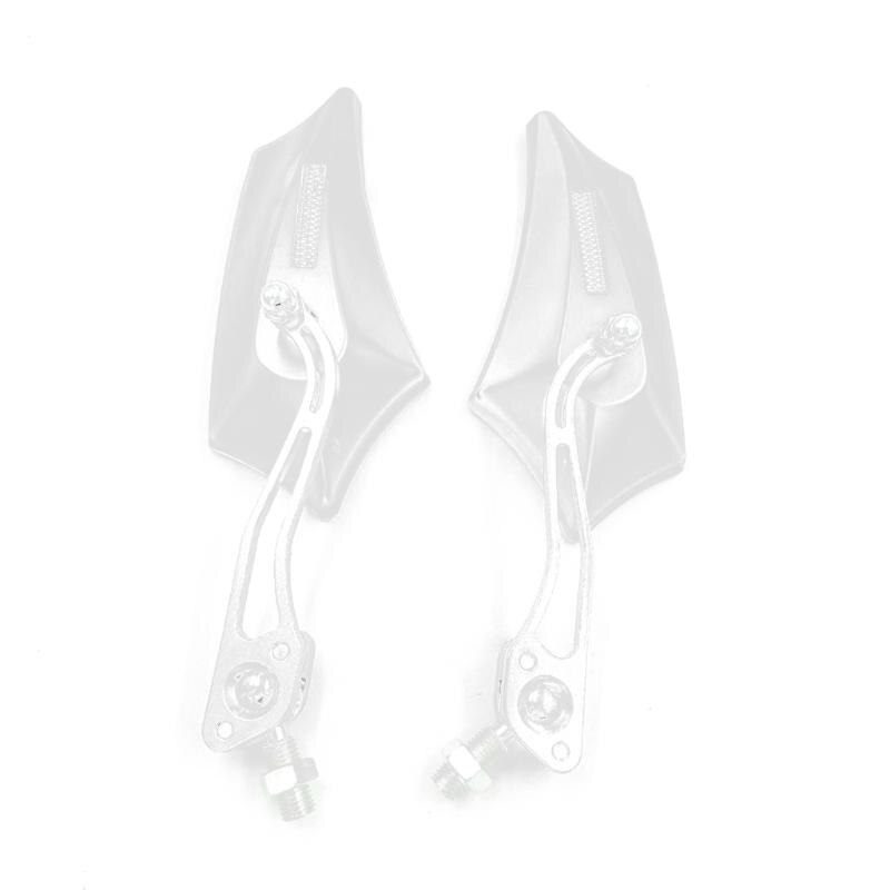 2x Gemodificeerde Spiegels Motorfiets Scooters Achteruitkijkspiegel Side Achteruitkijkspiegels Links Rechts 8Mm 10Mm: White