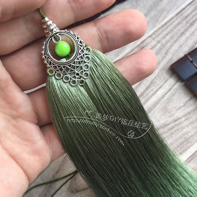 16cm DIY jewelry accessories Artificial silk Tassel Car accessories Sided Zinc alloy With beads fringed tassel: 5