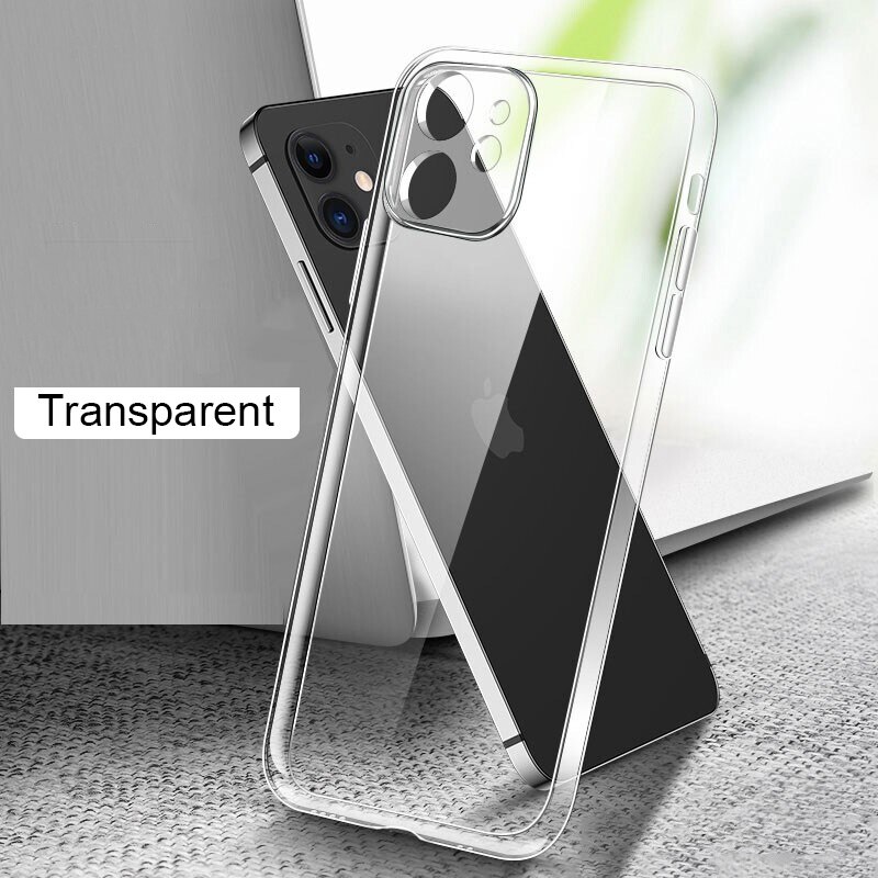 Luxe Schokbestendig Siliconen Telefoon Case Op Voor Iphone 12 11 Pro Max Transparante Case Voor Iphone 11 12 Mini Camera bescherming Cover: For iPhone 11