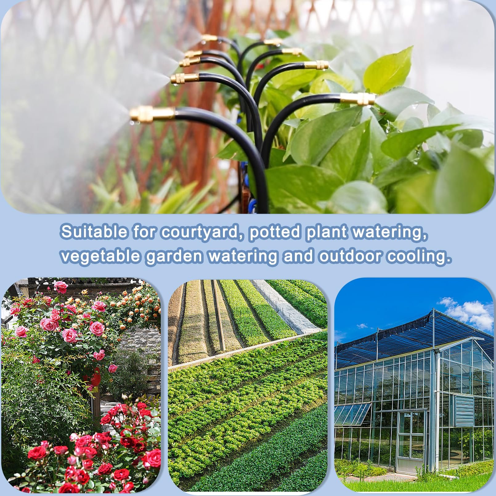 20M-5M DIY Universal Sprayer Kit 360° Curved Garden Automatic Irrigation System for Garden Plant Fogging Watering Irrigation