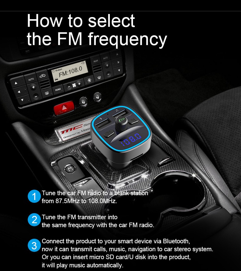 Car Kit Handsfree Wireless Bluetooth FM Transmitter LCD MP3 Player 2 USB Ports For Charging Devices#Y20