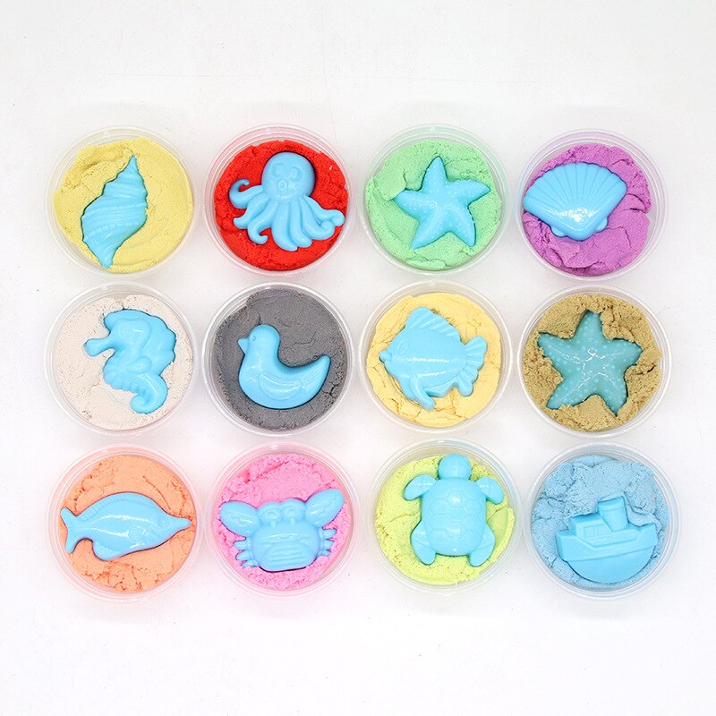 12 Color Children DIY Magic Space Sand Cotton Sand Upgrade Barrel Packaging Kids Educational Toy Sand Non Wet Sand Art Toy