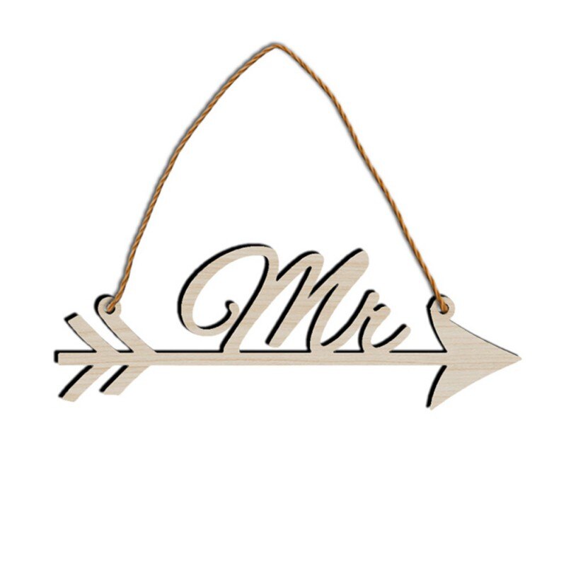 Panneau de mariage en bois Mr &amp; Mrs, en forme de flèche, pour décoration de fête de mariage, accessoire Photo, de saint-valentin, DIY