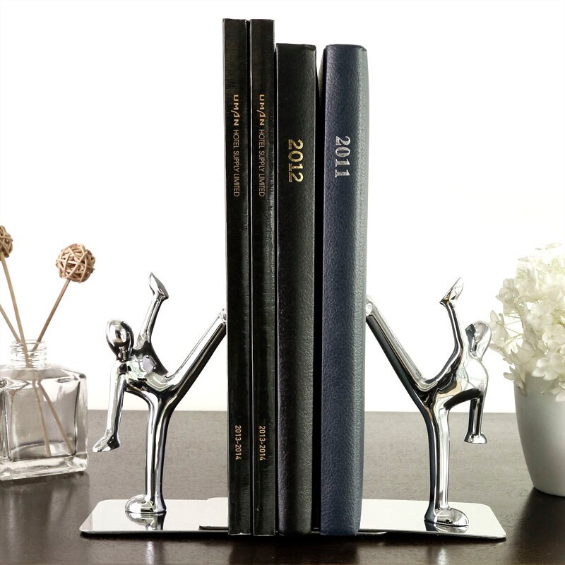 Kicking type book end Metallic European Book stand Book holder