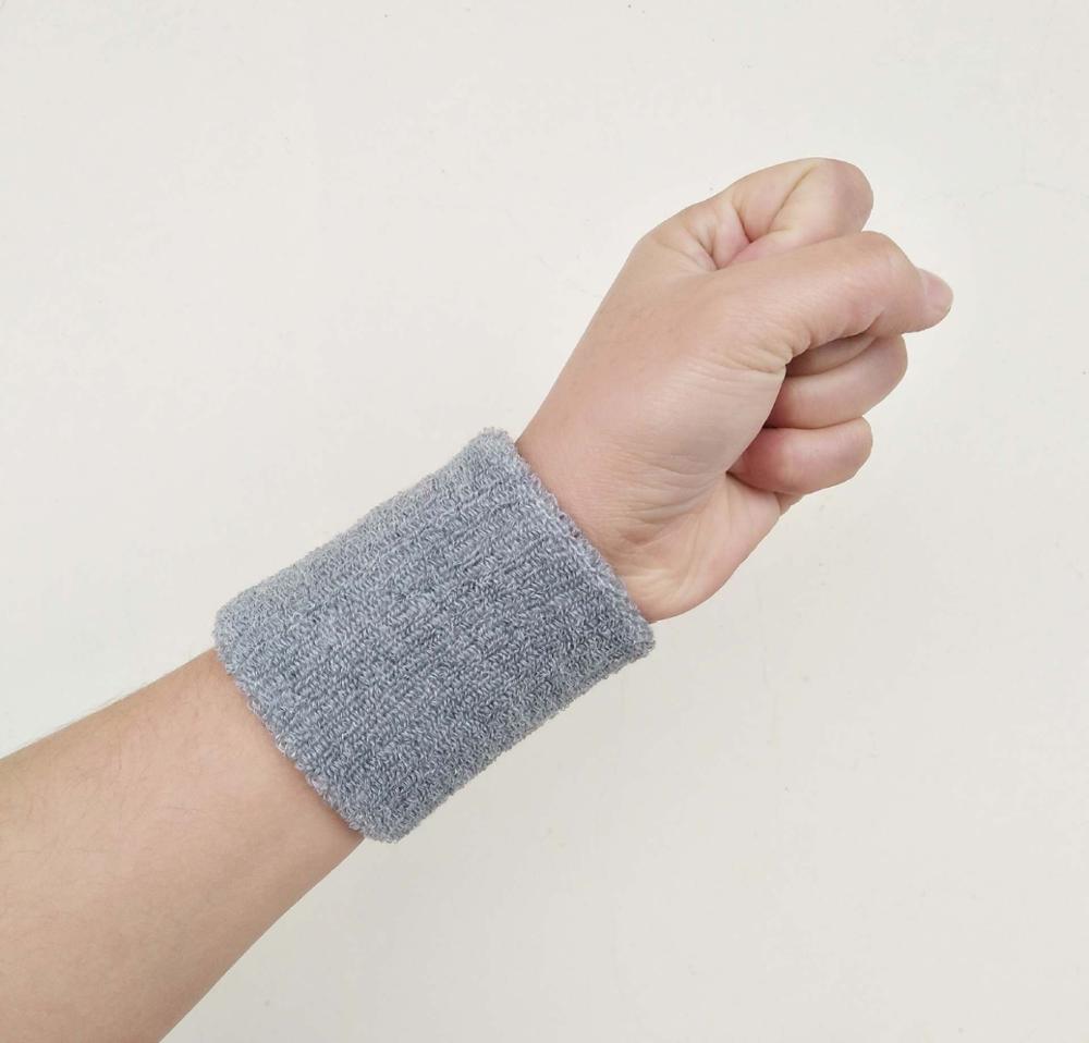 1pc Wristbands Sport Sweatband Hand Band Sweat Wrist Support Brace Wraps Guards For Gym Volleyball Basketball Teennis: Light Grey / 80X80MM