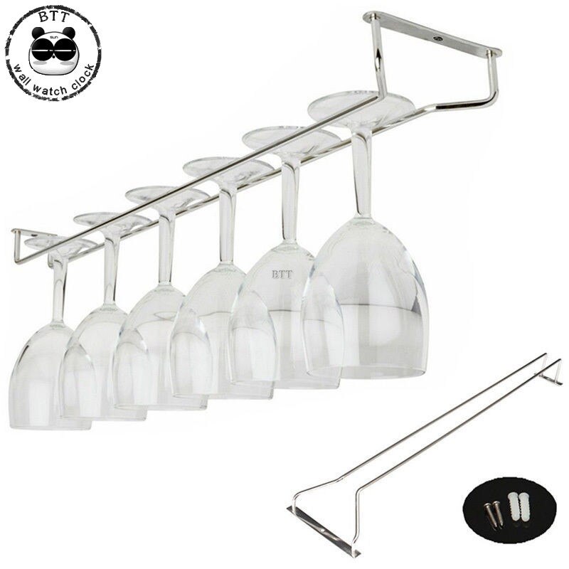 Nuttig 27/35/55Cm Rvs Wijnrek Glas Houder Opknoping Bar Hanger Plank
