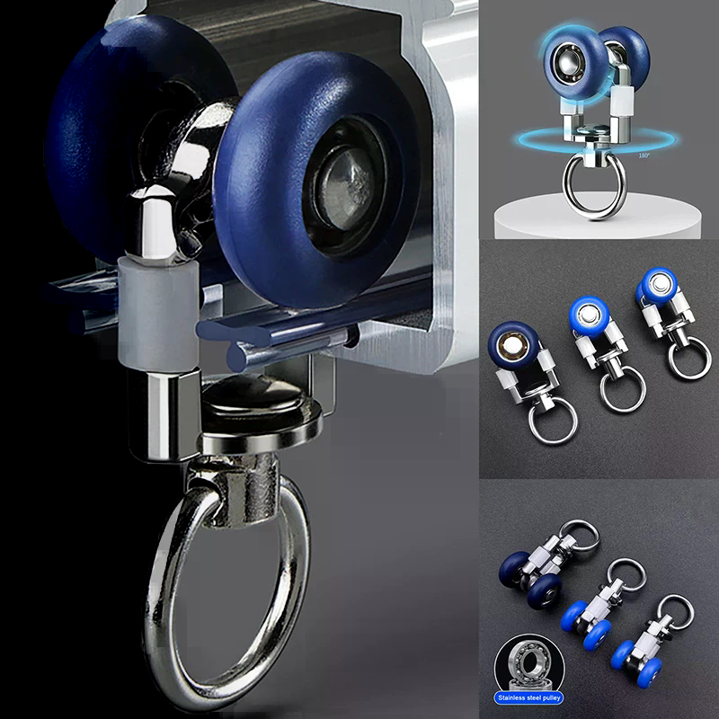 4 Stuks Gordijn Track Rollers Twin Wielen Dragers Mute Wielen Draperie Rail Sliding Zweefvliegtuig Voor Windows Douchegordijn Accessoires