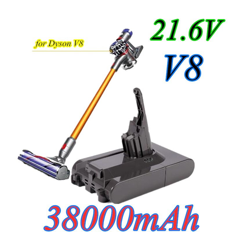 Batteria 38000mAh 21.6V per batteria Dyson V8 batteria ricaricabile per aspirapolvere assoluto/soffice/animale/Li-ione V8