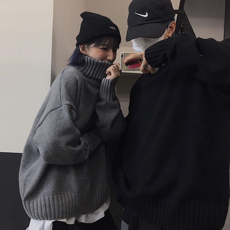 Winter coltrui heren warme casual gebreide trui herenkleding wilde losse koreaanse koppel breitruien m-xl