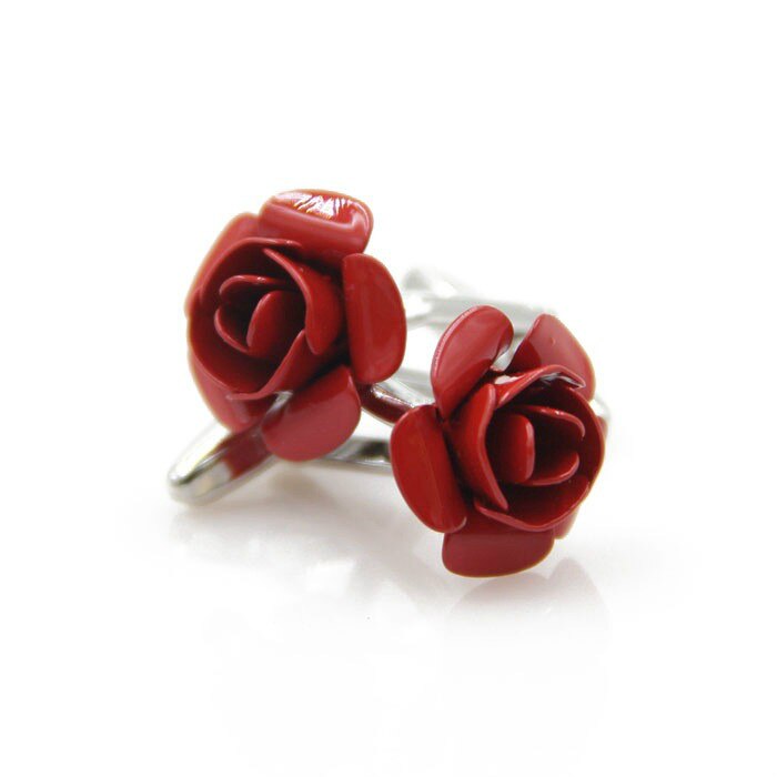 Gemelos de buena con rosa roja a la para gemelos de novedad, para el Día de San Valentín, joyería de lujo