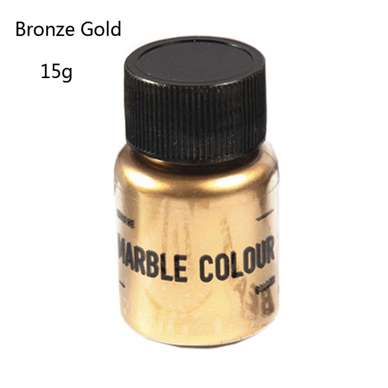 Pigment métallique en résine époxy 15g, Colorant à paillettes, marbre, pour la fabrication de bijoux: Bronze Gold