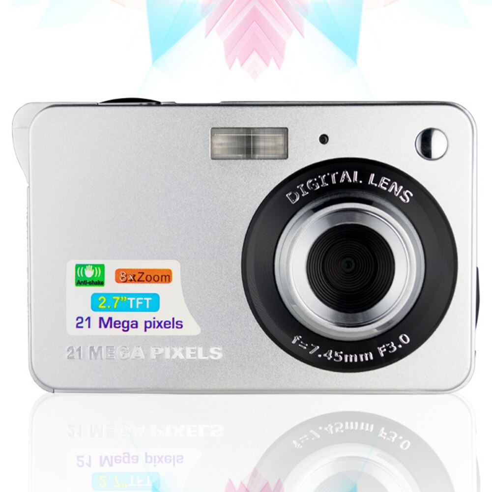 2100MP Outdoor Camping Kids Adults Selfie 8X Zoom Video Recording Mini Digital Camera USB Rechargeable Travel LCD Display