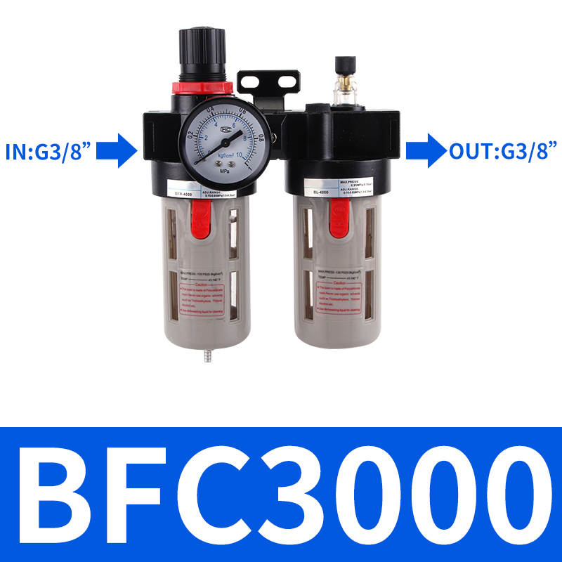 AFC2000 BFC2000 BFC3000 BFC4000 Pneumatischer Filterregler Luftöler Kombination Ölabscheider Wasserabscheider: Gelb
