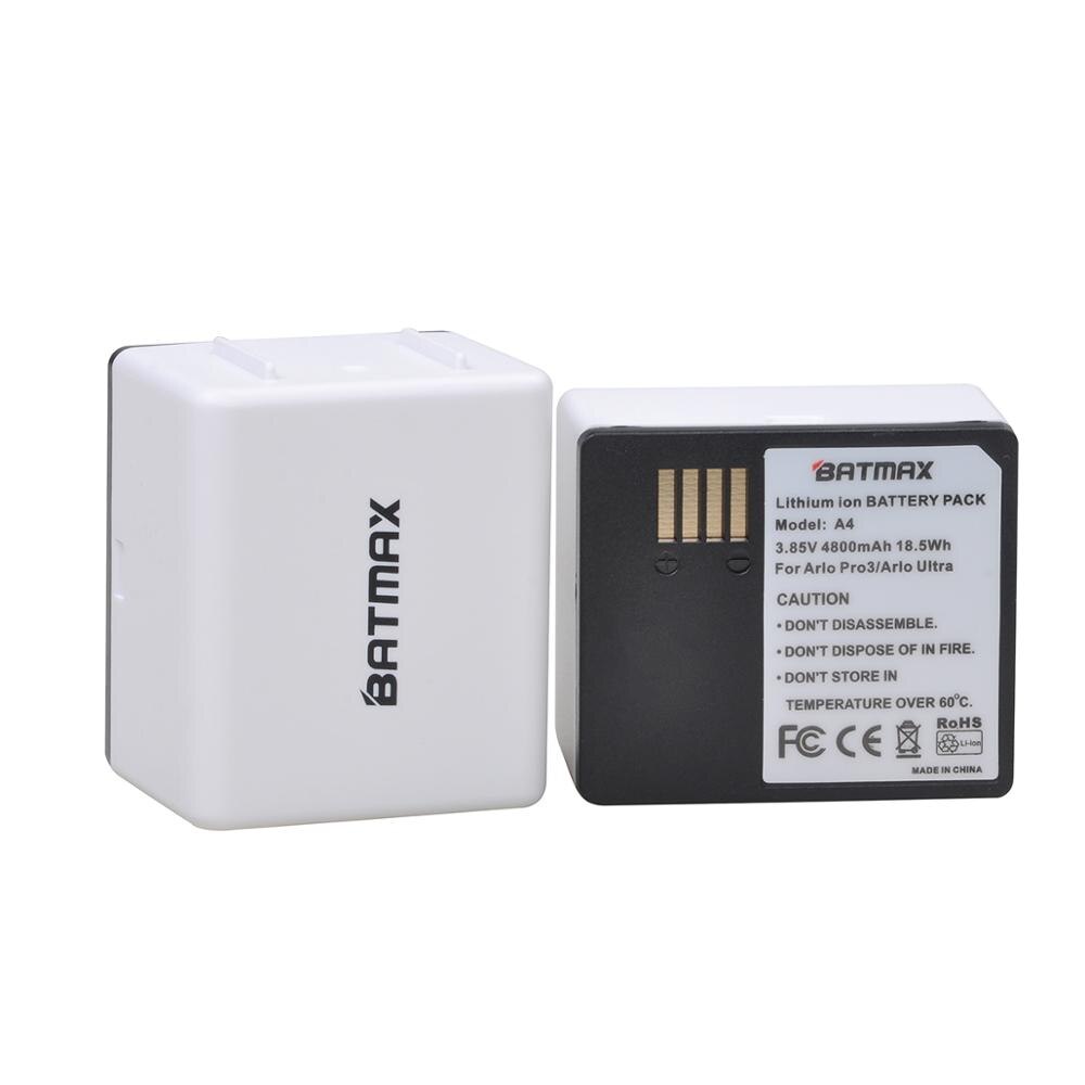 2Pcs 3,85 V 4800mAh Batterie + Dual USB Ladegerät für Arlo Ultra und Pro3 Kamera (VMA5400): 2Pc