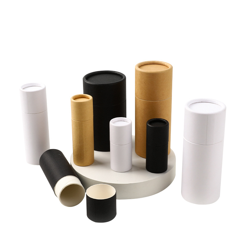 50PCS Kraft Paper Push Up Tubes Cylindrical Packaging Lip Balm Paper Tube Biodegradable Cardboard Cosmetic Deodorant Container