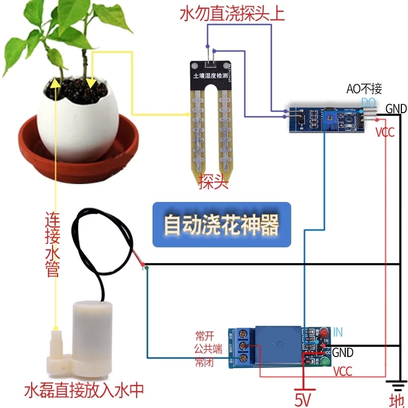 Automatic irrigation module DIY kit soil moisture detection automatic water pumping