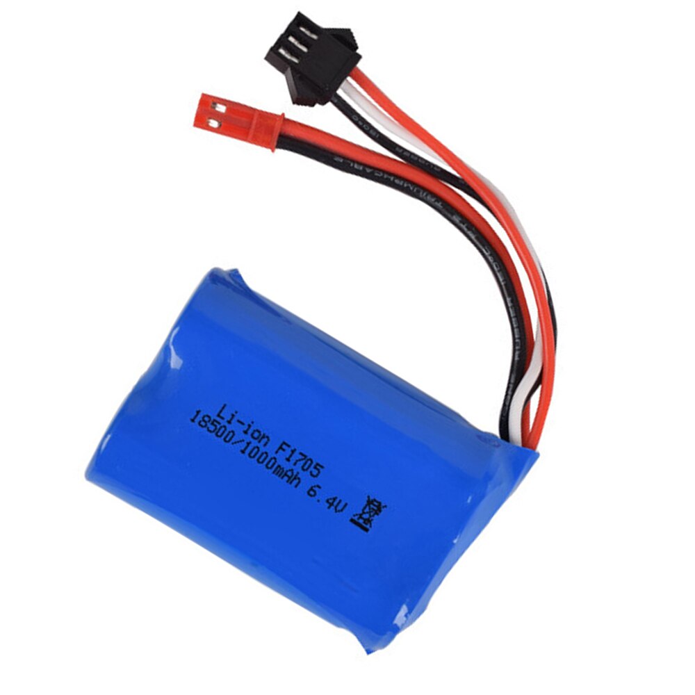 6.4 V 1000Mah Li-Ion Batterij 18500 Voor Wltoys A303 A313 A323 A333 1/12 Rc Auto Speelgoed Batterij Accessoires 6.4 V Batterij JST-2P Plug