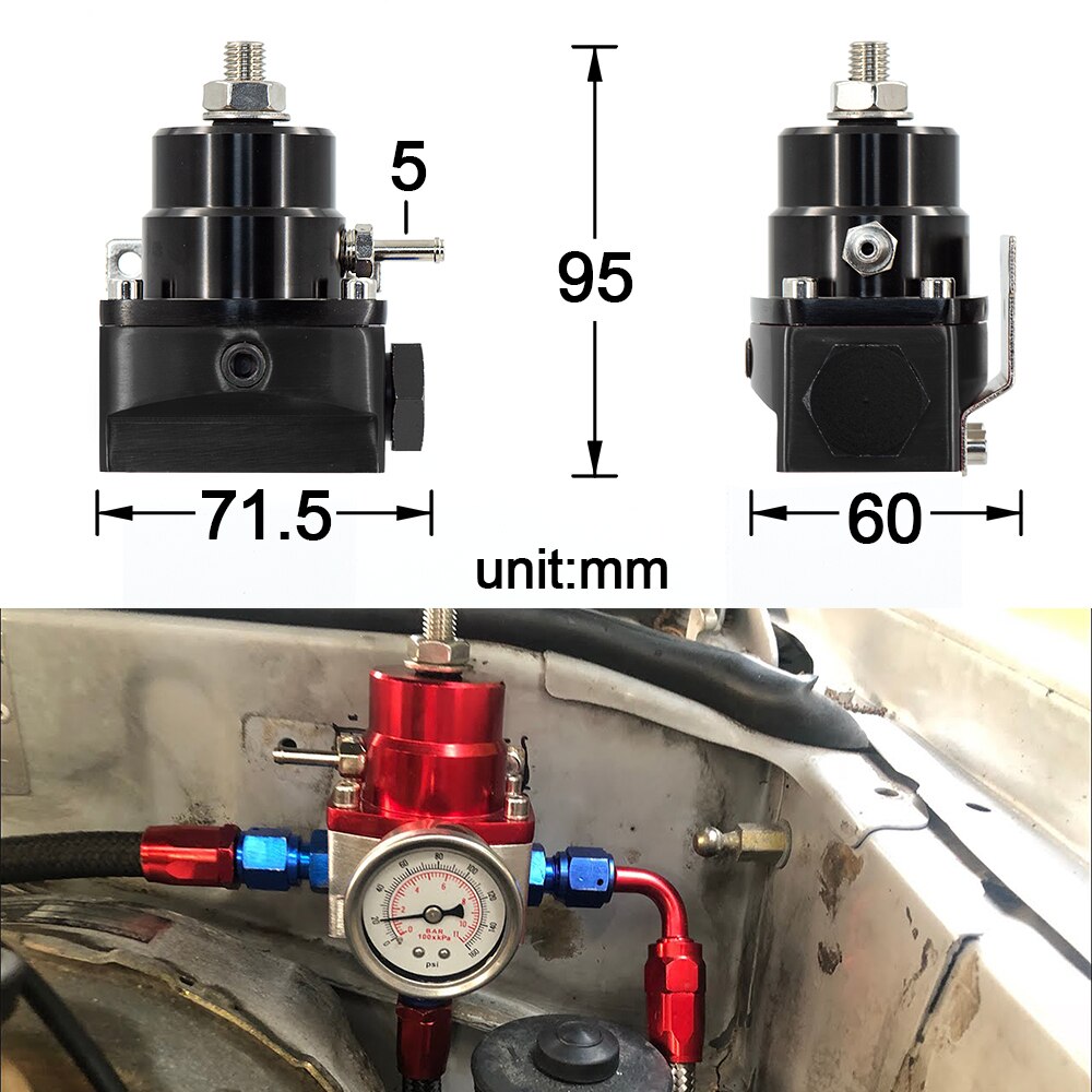 AN6 pressure fuel regulator pressure adjustable fuel regulator boost Fuel Pressure Regulator black color