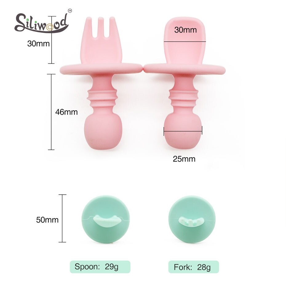 Kind Voeden Baby Bestek Houten Silicone Baby Veilig Voeden Zuigelingenvoeding Accessoires Cartoon Babyvoeding Lepel Vork