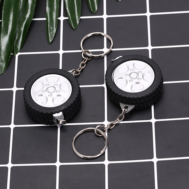 Kreative Auto Teile Modell Dicker Rad Reifen Reifen Keychain Neue Mini Einziehbare Maßband Lineal