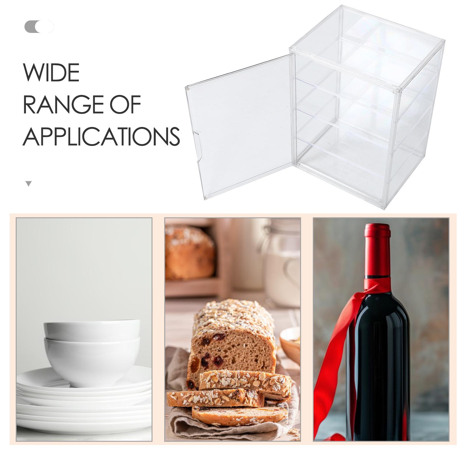 Pastry Display Cabinet Bread Storage Box 4 Layer Adjustable Transparent Magnetic Door Bakery Case Cake St Food Container