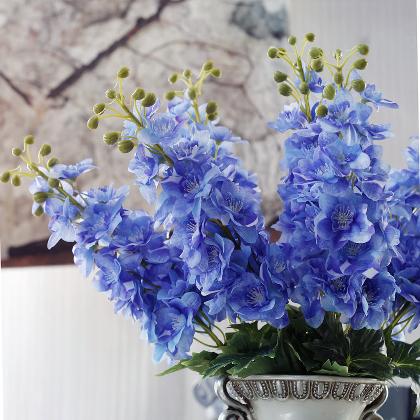 80CM látex Delphinium Jacinto flores artificiales continental PU flores boda simulación flor decoración del hogar