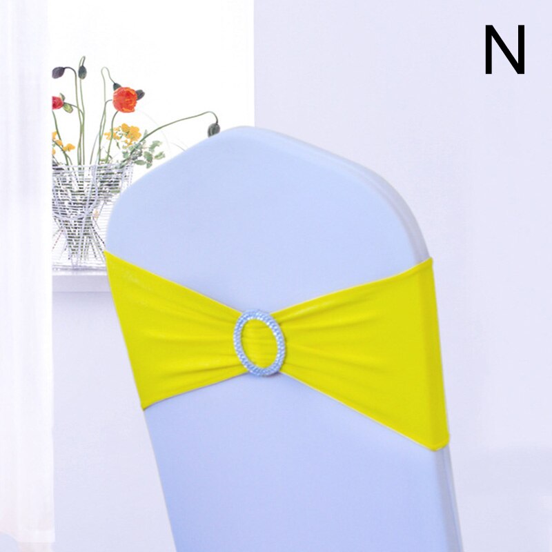 Elastische Spandex Stoel Bow Sash Stretch Lycra Stoel Sjerp Band Met Ronde Gesp Slider Voor Banket Hotel Bruiloft Decoratie: N