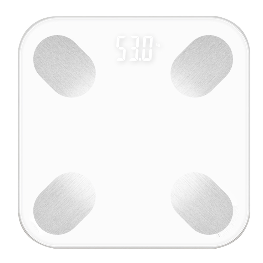 180kg bt elektronisk vægt kropsfedt vægt digital bmi vægt vand masse sundhed kropssammensætning analysator monitor: Hvid