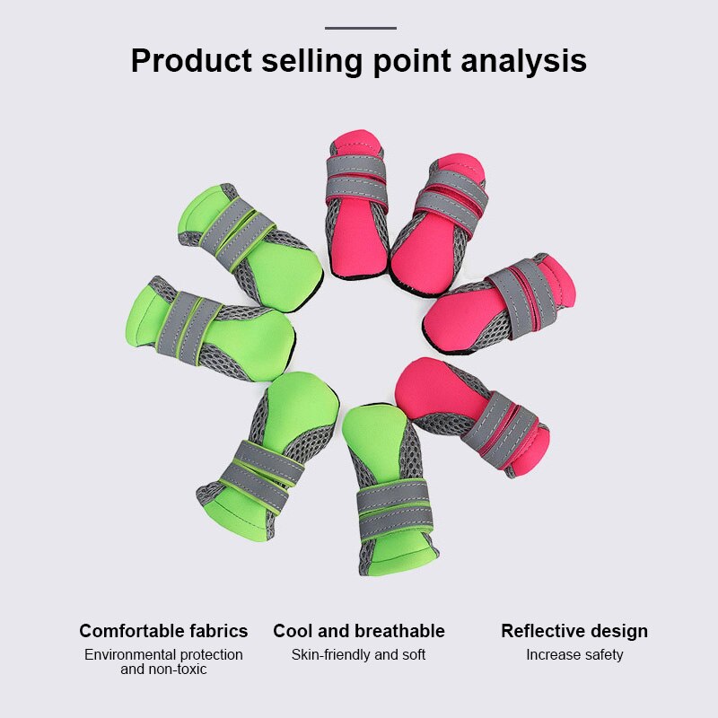 4Pcs/Set Booties Pet Dog Shoes Anti Slip Rain Boots Small Dogs Cotton Waterproof For Small Dog Clothes Pet Supplies
