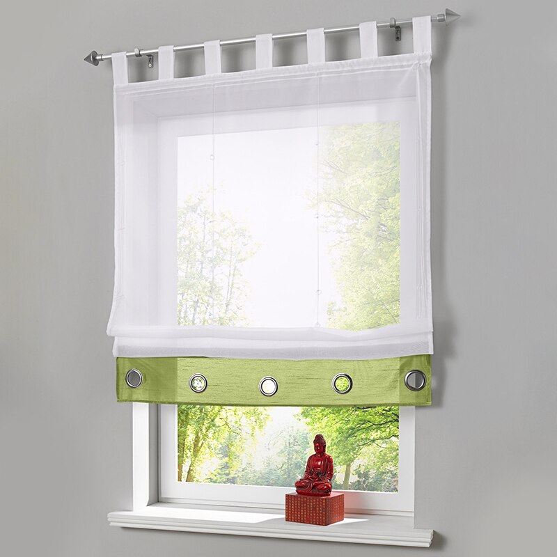 Romeinse Gordijn Coffe Kamer Sheer Gordijn Voor Keuken Woonkamer Voile Screening Panel 1 Stks/partij Met Lint Riemen: W60cm x H155cm / 5