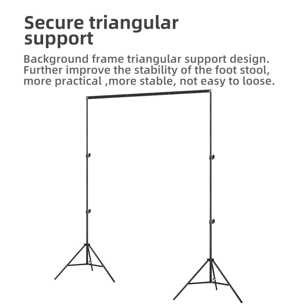 2x2m 6.5ft*6.5ft Backdrop Background Frame Light Stand + 3pcs Clip + Carry Bag Backgrounds Stand Studio Kit