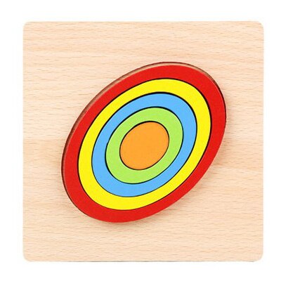 1PCS Wooden Puzzle Toys for Children Geometric Shape Montessori 3D Puzzle Toys for Baby Early Educational Learning: F