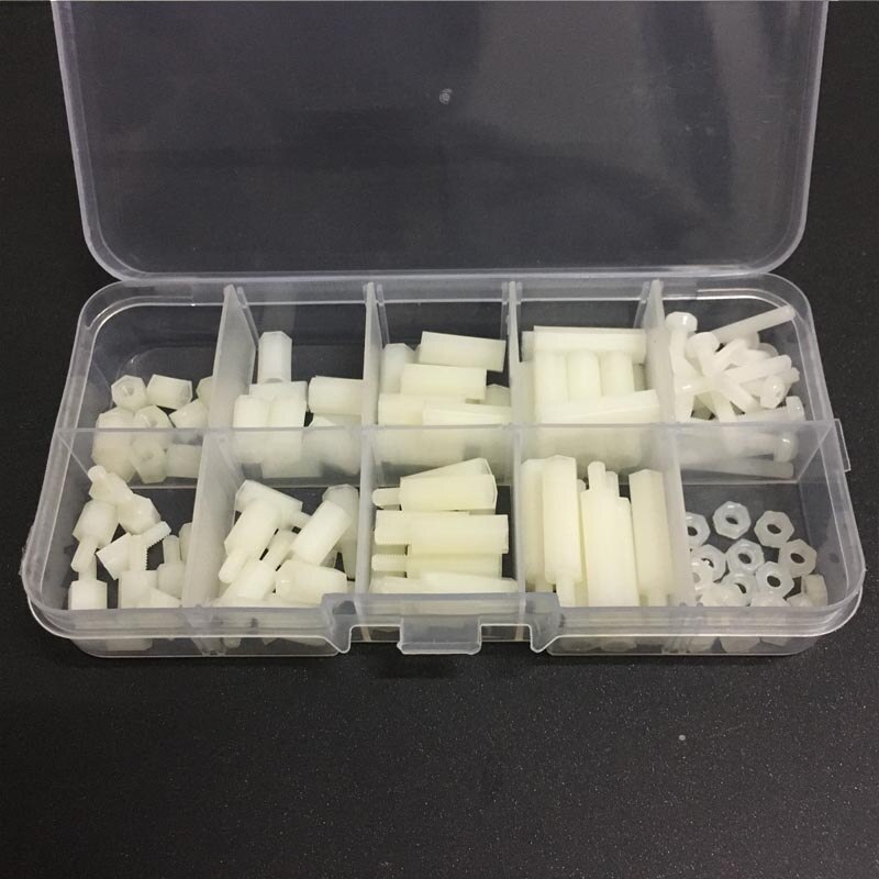 120 stks M3 Schroef Moer Set Nylon Hex Bout Moer Set voor Arduino Raspberry Pi 3 Model B + Plus robot Auto