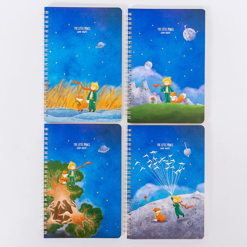 4pcs Retro Spiral Coil Sketchbook Notebook A5 Horizontal Line 60Sheets Paper Organizer Memo Pad Notebook School Office Supplies: Purple