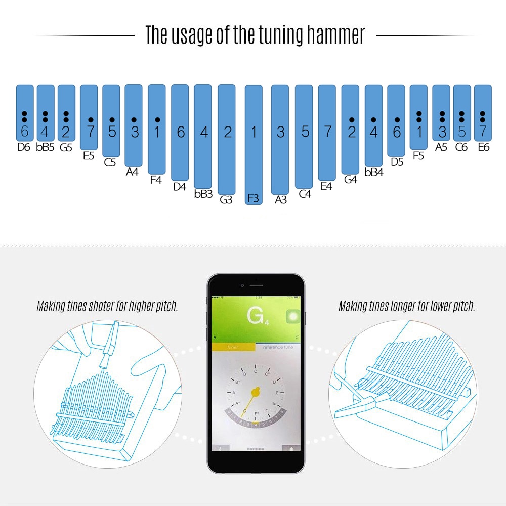 Kalimba, 21 teclas, Piano de caoba, instrumentos musicales Mbira Kalimba, 21 teclas, Kit de pegatinas, Piano portátil, niños principiantes